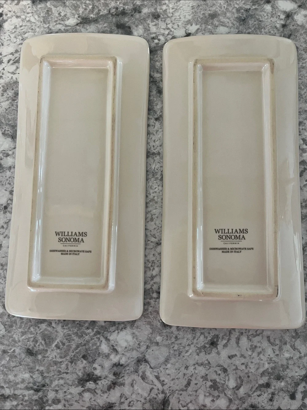 Williams Sonoma Blue Floral Rectangular Ceramic Trays